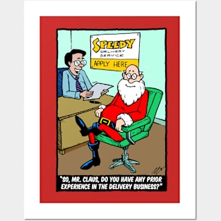 Santa Applies for Delivery Job Posters and Art